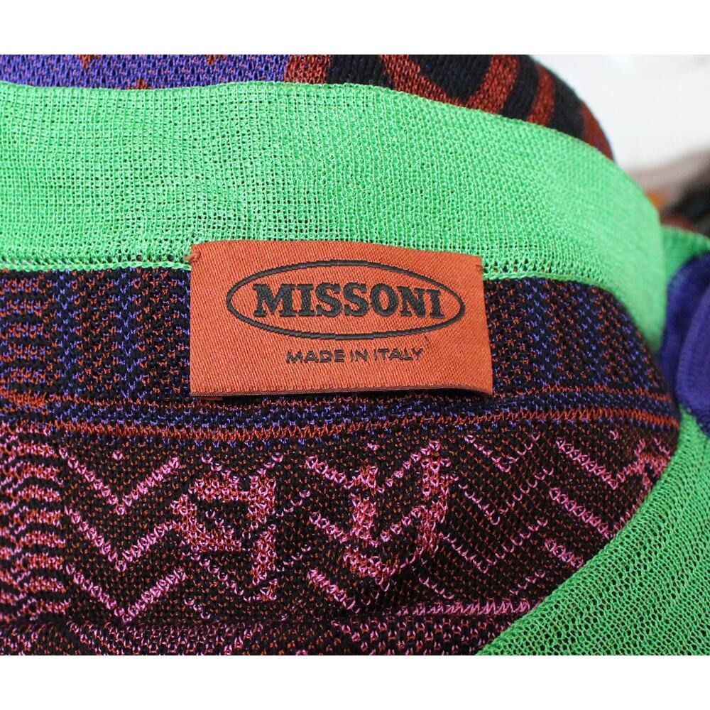 Missoni Chevron Colorful Jungle Words Knit Dress Size 40/US 4 - Picture 4 of 12